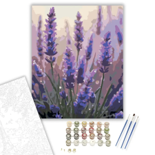 Számfestő.hu Hajnali Harmatos Levendulák - számfestő készlet – 80×100 cm (Keretre feszítve) kreatív és készségfejlesztő