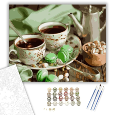 Számfestő.hu Hajnali kávé - számfestő készlet – 40×50 cm (Keretre feszítve) kreatív és készségfejlesztő