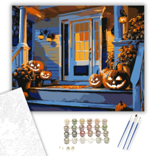 Számfestő.hu Halloweeni Veranda - számfestő készlet – 40×50 cm (Keretre feszítve) kreatív és készségfejlesztő