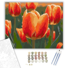 Számfestő.hu Harmatcseppes Narancs Tulipánok - számfestő készlet – 80×100 cm (Keret nélkül) kreatív és készségfejlesztő