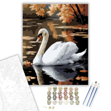 Számfestő.hu Hattyú az Őszi Tavon - számfestő készlet – 50×60 cm (Keretre feszítve) kreatív és készségfejlesztő