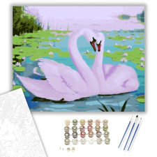 Számfestő.hu Hattyú Szerelem - számfestő készlet – 40×50 cm (Keretre feszítve) kreatív és készségfejlesztő