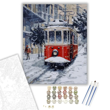 Számfestő.hu Havas villamos - számfestő készlet – 50×60 cm (Keretre feszítve) kreatív és készségfejlesztő