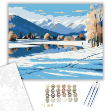 Számfestő.hu Havas Völgy - számfestő készlet – 60×70 cm (Keret nélkül) kreatív és készségfejlesztő