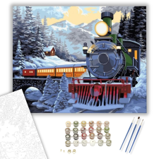 Számfestő.hu Havas vonat - számfestő készlet – 40×50 cm (Keretre feszítve) kreatív és készségfejlesztő