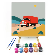 Számfestő.hu Hegyek között utazva - gyerek számfestő készlet – 30×30 cm (Keret nélkül) kreatív és készségfejlesztő