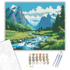 Számfestő.hu Hegyi Patak Harmóniája - számfestő készlet – 50×60 cm (Keretre feszítve) kreatív és készségfejlesztő