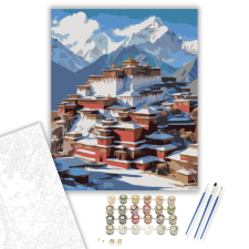 Számfestő.hu Himalájai Kolostor Fényessége - számfestő készlet – 40×50 cm (Keretre feszítve) kreatív és készségfejlesztő