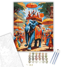 Számfestő.hu Hindu Fesztiváli Felvonulás - számfestő készlet – 80×100 cm (Keret nélkül) kreatív és készségfejlesztő