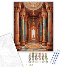 Számfestő.hu Hindu Templom Belső Tere - számfestő készlet – 60×70 cm (Keretre feszítve) kreatív és készségfejlesztő