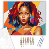 Számfestő.hu Híres Énekesnő Színes Portré - számfestő készlet – 40×50 cm (Keretre feszítve)