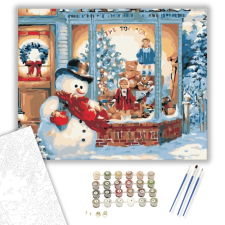 Számfestő.hu Hóember Kalapban - számfestő készlet – 40×50 cm (Keretre feszítve) kreatív és készségfejlesztő