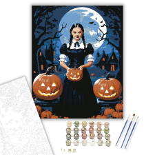 Számfestő.hu Holdfényes éjszaka titokzatos lánnyal - számfestő készlet – 40×50 cm (Keretre feszítve) kreatív és készségfejlesztő