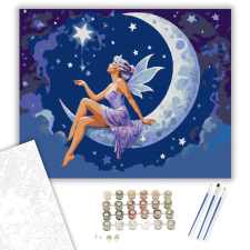 Számfestő.hu Holdtündér Csillaggal - számfestő készlet – 40×50 cm (Keretre feszítve) kreatív és készségfejlesztő