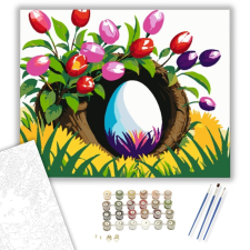Számfestő.hu Húsvéti Dekoráció - húsvéti számfestő készlet – 40×50 cm (Keretre feszítve) kreatív és készségfejlesztő