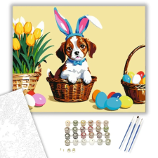Számfestő.hu Húsvéti Hangulat - húsvéti számfestő készlet – 50×60 cm (Keretre feszítve) kreatív és készségfejlesztő