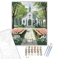 Számfestő.hu Húsvéti Templomkert - számfestő készlet – 80×100 cm (Keret nélkül) kreatív és készségfejlesztő