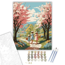 Számfestő.hu Húsvéti Tojásvadászat Virágzó Ligetben - számfestő készlet – 80×100 cm (Keret nélkül) kreatív és készségfejlesztő