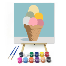 Számfestő.hu Hűvös édesség - gyerek számfestő készlet – 20×20 cm (Keretre feszítve) kreatív és készségfejlesztő