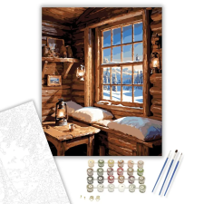 Számfestő.hu Idilli Havas Házikó - számfestő készlet – 80×100 cm (Keret nélkül) kreatív és készségfejlesztő