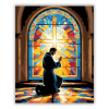 Számfestő.hu Imádkozó Alak Templomi Ablaknál - számfestő készlet