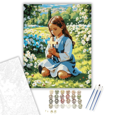 Számfestő.hu Imádkozó Gyermek Virágok Között - számfestő készlet – 50×60 cm (Keretre feszítve) kreatív és készségfejlesztő