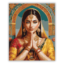 Számfestő.hu Imádkozó Hindu Nő Arany Ékszerekkel - számfestő készlet kreatív és készségfejlesztő