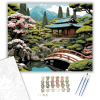Számfestő.hu Japán Tea Pavilon és Virágzó Kert - számfestő készlet – 60×70 cm (Keretre feszítve)
