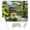 Számfestő.hu Japánkert Pagodával és Fenyőkkel - számfestő készlet – 60×70 cm (Keret nélkül)