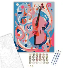 Számfestő.hu Jazz Hangszerek Absztrakt Ábrázolása - számfestő készlet – 60×70 cm (Keretre feszítve) kreatív és készségfejlesztő