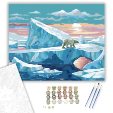 Számfestő.hu Jéghegyek és Jegesmedve - számfestő készlet – 50×60 cm (Keretre feszítve) kreatív és készségfejlesztő