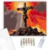 Számfestő.hu Jézus a Kereszten Naplementében - számfestő készlet – 80×100 cm (Keretre feszítve)