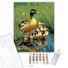 Számfestő.hu Kacsa Család a Tavon - számfestő készlet – 60×70 cm (Keretre feszítve) kreatív és készségfejlesztő
