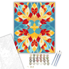 Számfestő.hu Kaleidoszkópikus Virág Absztrakció - számfestő készlet – 80×100 cm (Keretre feszítve) kreatív és készségfejlesztő