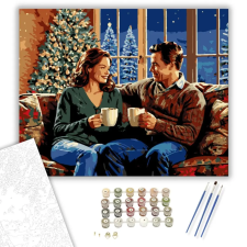 Számfestő.hu Kandalló Melletti Ünnepi Meghittség - számfestő készlet – 50×60 cm (Keretre feszítve) kreatív és készségfejlesztő