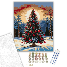 Számfestő.hu Karácsonyi Csillogás - számfestő készlet – 40×50 cm (Keretre feszítve) kreatív és készségfejlesztő