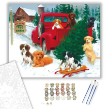 Számfestő.hu Karácsonyi készülődés - számfestő készlet – 50×60 cm (Keret nélkül) kreatív és készségfejlesztő