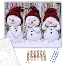 Számfestő.hu Karácsonyi manók - számfestő készlet – 40×50 cm (Keretre feszítve) kreatív és készségfejlesztő