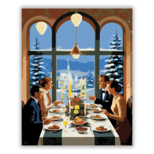 Számfestő.hu Karácsonyi Vacsora Hóesésben - számfestő készlet kreatív és készségfejlesztő