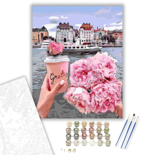 Számfestő.hu Kávé virággal - számfestő készlet – 40×50 cm (Keretre feszítve) kreatív és készségfejlesztő