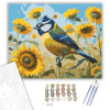 Számfestő.hu Kék Cinege a Napraforgók Között - számfestő készlet – 40×50 cm (Keretre feszítve)