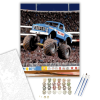 Számfestő.hu Kék Monster Truck Ugrás Közben - számfestő készlet – 40×50 cm (Keretre feszítve)