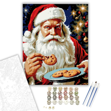 Számfestő.hu Kekszes Télapó Meséje - számfestő készlet – 40×50 cm (Keretre feszítve) kreatív és készségfejlesztő