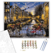 Számfestő.hu Kerékpárok a folyónál - számfestő készlet – 40×50 cm (Keretre feszítve) kreatív és készségfejlesztő