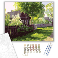 Számfestő.hu Kertes Házak - számfestő készlet – 40×50 cm (Keretre feszítve) kreatív és készségfejlesztő