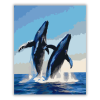 Számfestő.hu Két Bálna Tánca a Kék Óceánban - számfestő készlet