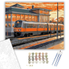 Számfestő.hu Kétszintes Ingázó Vonat Alkonyatkor - számfestő készlet – 40×50 cm (Keretre feszítve)
