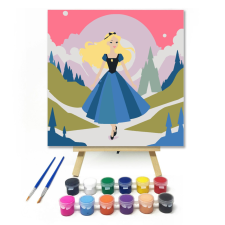 Számfestő.hu Kis hercegnő - gyerek számfestő készlet – 20×20 cm (Keretre feszítve) kreatív és készségfejlesztő