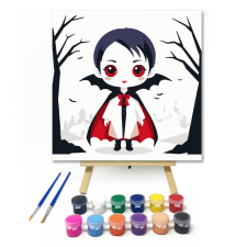 Számfestő.hu Kis vámpírlány - gyerek számfestő készlet – 20×20 cm (Keretre feszítve) kreatív és készségfejlesztő