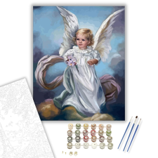 Számfestő.hu Kisangyal a felhőkön - számfestő készlet – 40×50 cm (Keretre feszítve) kreatív és készségfejlesztő